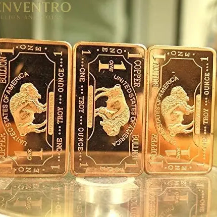 1 oz One Troy Ounce USA American Buffalo .999 Fine Copper Bullion Bar Ingot Cu Element CMCMINT GOLD TESTING EQUIPMENT