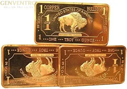 1 oz One Troy Ounce USA American Buffalo .999 Fine Copper Bullion Bar Ingot Cu Element CMCMINT GOLD TESTING EQUIPMENT