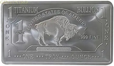 1 oz One Troy Ounce USA American Buffalo .999 Fine Titanium Bullion Bar Ti Element GOLD TESTING EQUIPMENT
