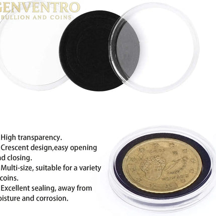 100 Pieces Case Holder for Collectors 30mm Silver Gold Bar Plastic Rounds Coins Capsules Covers with Storage Organizer Box for Copper Pesos Quarters Pennies Dimes Collection Supplies GOLD TESTING EQUIPMENT