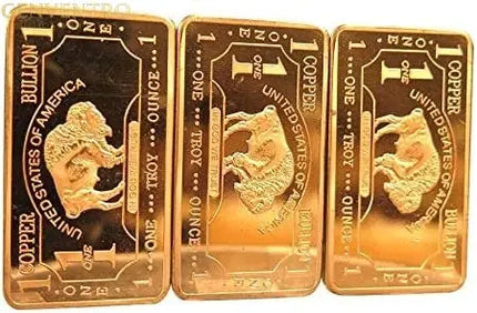 1 oz One Troy Ounce USA American Buffalo .999 Fine Copper Bullion Bar Ingot Cu Element CMCMINT GOLD TESTING EQUIPMENT