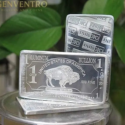 1 oz One Troy Ounce USA American Buffalo .999 Fine Aluminum Bullion Bar Al Element GOLD TESTING EQUIPMENT