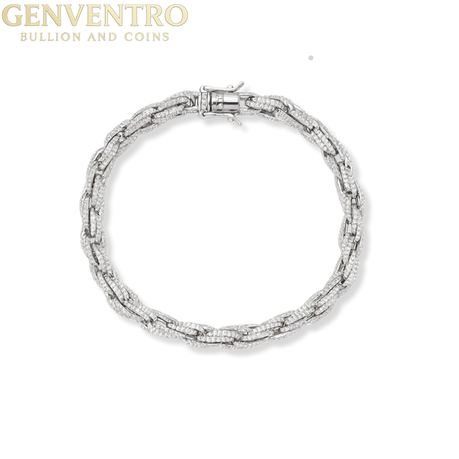Moissanite 6mm Rope Bracelet 925 Sterling Silver MORF