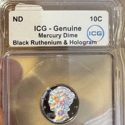 1942 Mercury Dime Ruthenium & Hologram ICG certified - 1 Of 1000 Genventro