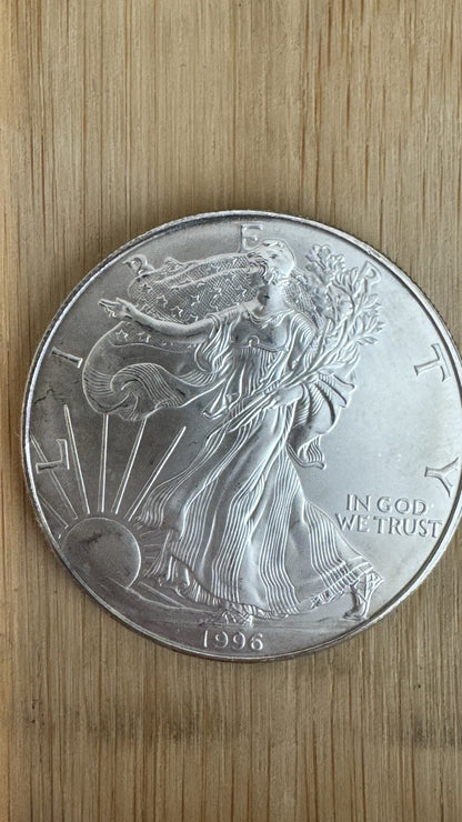 1996 Liberty Silver Dollar 1 oz .999 Fine Silver Coin