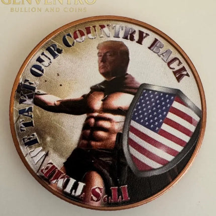 Trump Time We Take Our Country Back 2 x 1 oz Pure Copper Colorized Rounds Genventro