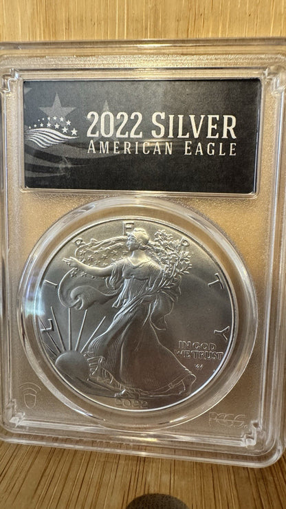 2022 American Silver Eagle - MS70 - PCGS First Strike - Black Label