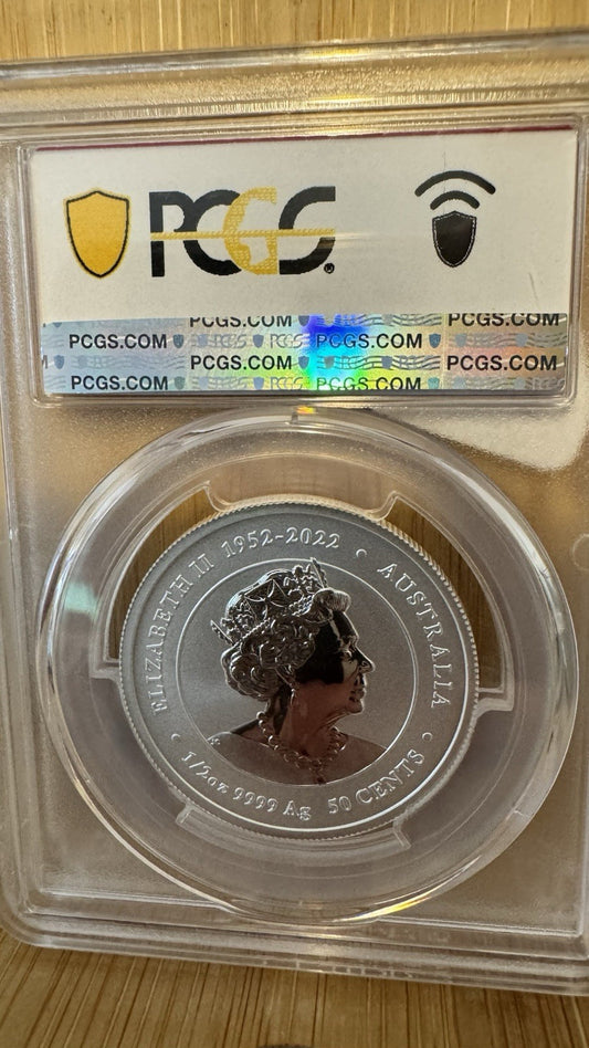 2024 P125 50C - PCGS MS70 - AUSTRALIA YEAR OF THE DRAGON - Orange Right - 1/2 OZ