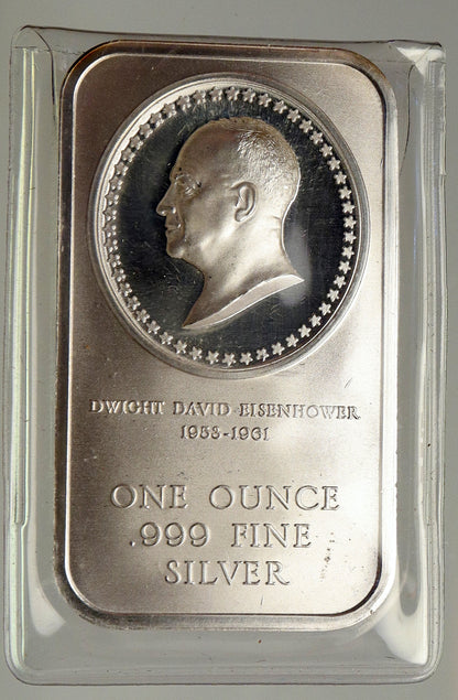 BI-CENTENNIAL President Eisenhower 1oz .999 Fine Silver Bar Madison Mint