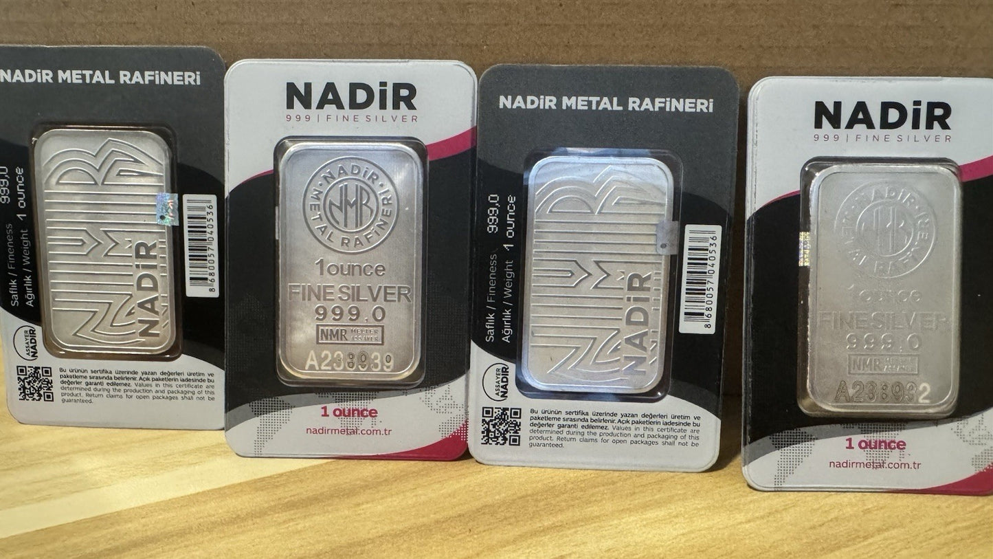 Nadir 1 oz 999 Fine Silver Bar in Assay Card