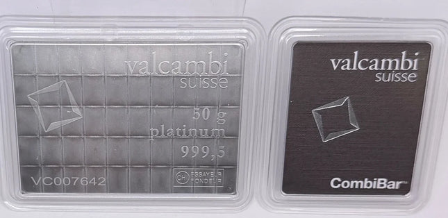1 gram Platinum Bar - Valcambi - 999.5 Fine Platinum