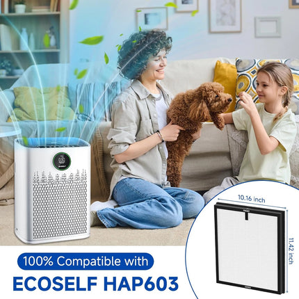 HAP603 Replacement Filter for ECOSELF HAP603 HAP603WF Air Purifier 2 Pack