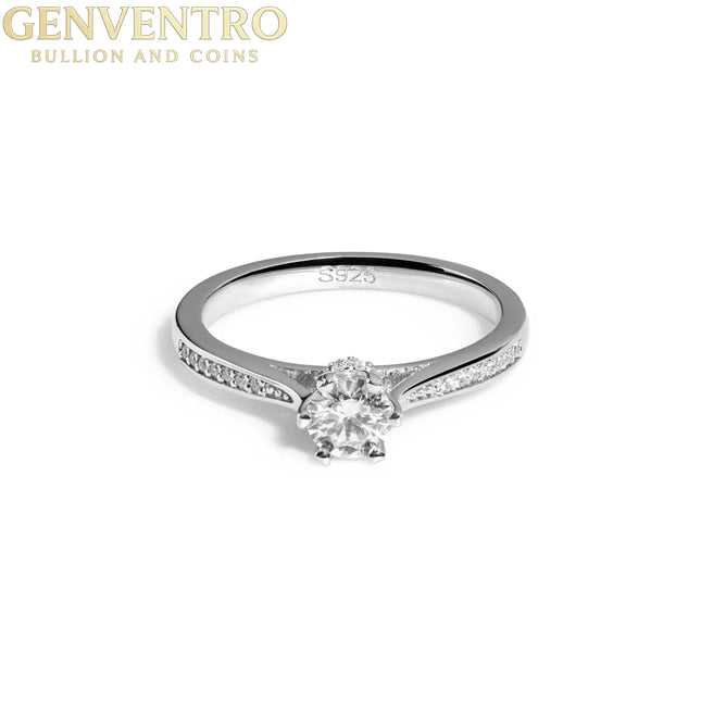 Secret Cathedral Hidden Halo Moissanite 0.7 TCW Women Engagement Ring - 925 Sterling Silver MORF