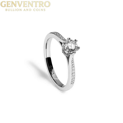 Secret Cathedral Hidden Halo Moissanite 0.7 TCW Women Engagement Ring - 925 Sterling Silver MORF