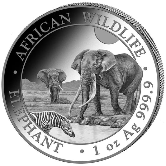 Somalia 2026 African Wildlife Elephant Ag999.9 1 Oz Brilliant Uncirculated (New)