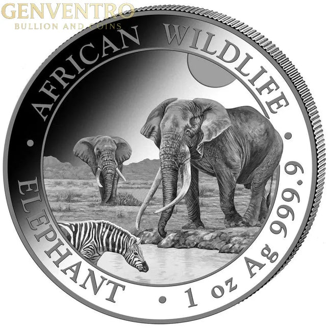 Somalia 2026 African Wildlife Elephant Ag999.9 1 Oz BU (New) Genventro