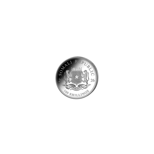 Somalia 2026 African Wildlife Elephant Ag999.9 1 Oz Brilliant Uncirculated (New)