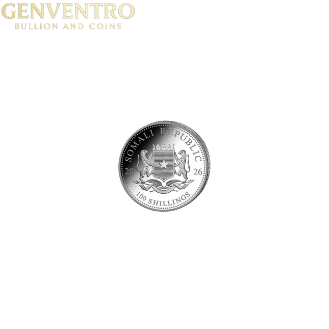 Somalia 2026 African Wildlife Elephant Ag999.9 1 Oz BU (New) Genventro