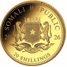 Somalia 2026 African Wildlife Elephant Au999.9 0.5g BU