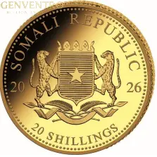 Somalia 2026 African Wildlife Elephant Au999.9 0.5g BU Genventro