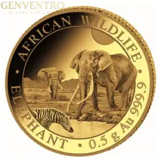 Somalia 2026 African Wildlife Elephant Au999.9 0.5g BU Genventro