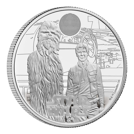 2024 great britain star wars han solo &amp; chewbacca proof 1 oz silver coin in stock items, collectible coins, collectible coins, star wars